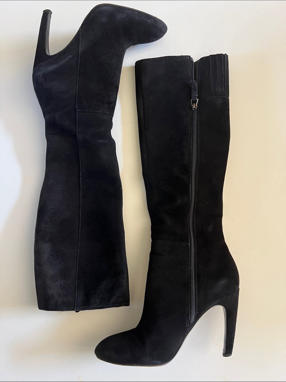 Via Spiga Black Suede Over-the-Knee Boots